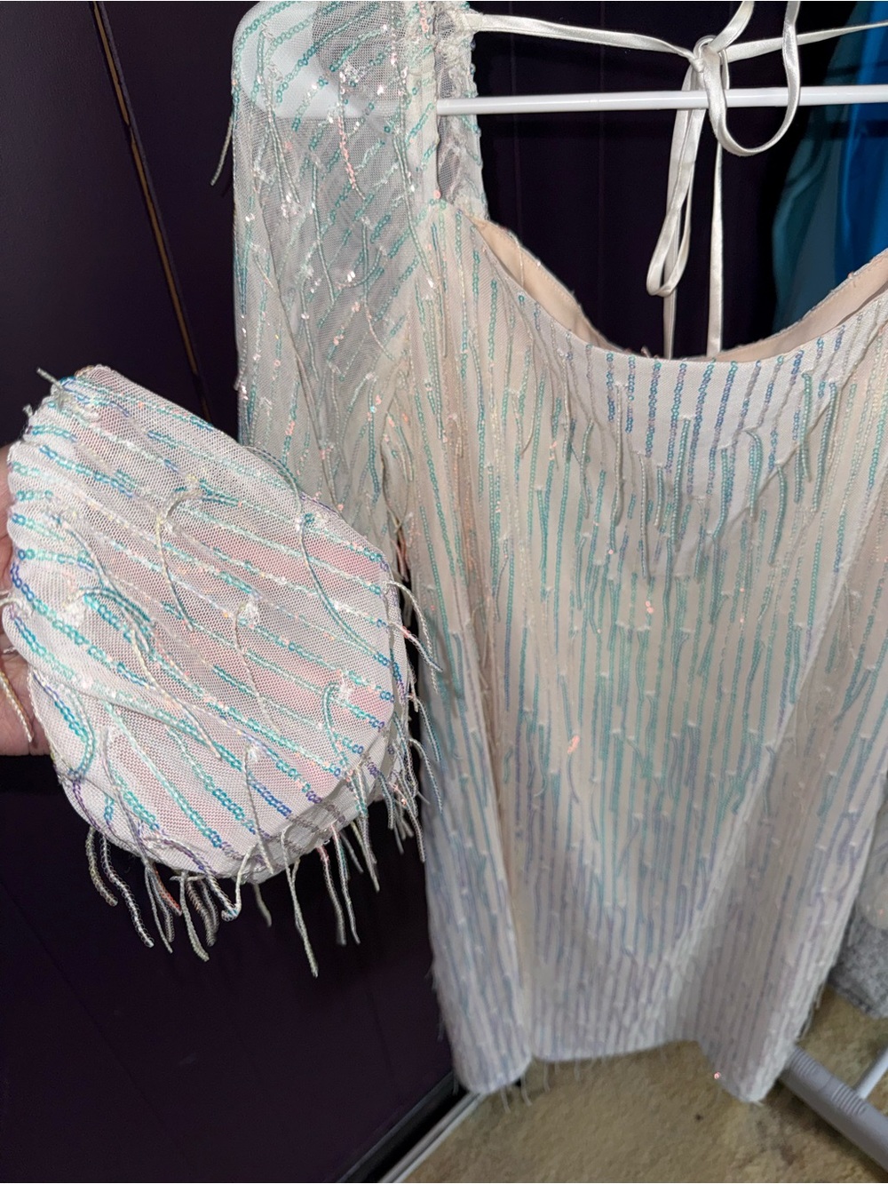 Xtraordinary White Iridescent Sequin dress - Picture 2 of 5